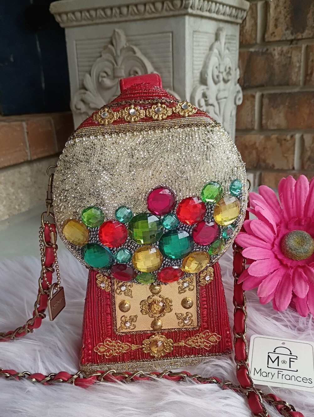 Rare Mary Frances Bubble Gum Candy Retro Beaded Gumball Machine Bag